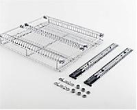 Выдвижная корзина для хранения посуды, с шариковыми направляющими, с креплением для выдвижных фасадов, с доводчиком плавного закрывания